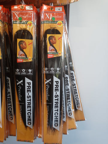 X-Pression pre-stretched brading hair (1B) 48"